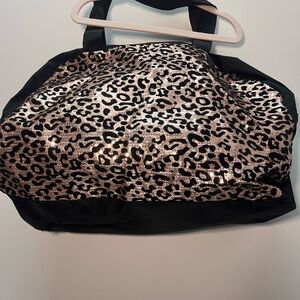 Leopard Print Sequin Duffle Bag